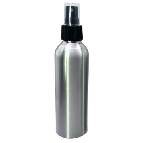 5 oz Brushed Aluminum Bullet Bottle with Black Fine Mist Sprayer