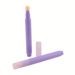 A sleek 4.3 ml white cosmetic click pen featuring a rounded flocking puff applicator and a clear protective overcap.