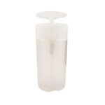 A 280 white HDPE plastic bottle featuring a flip-top lid and a push-down pump dispenser for nail polish remover.